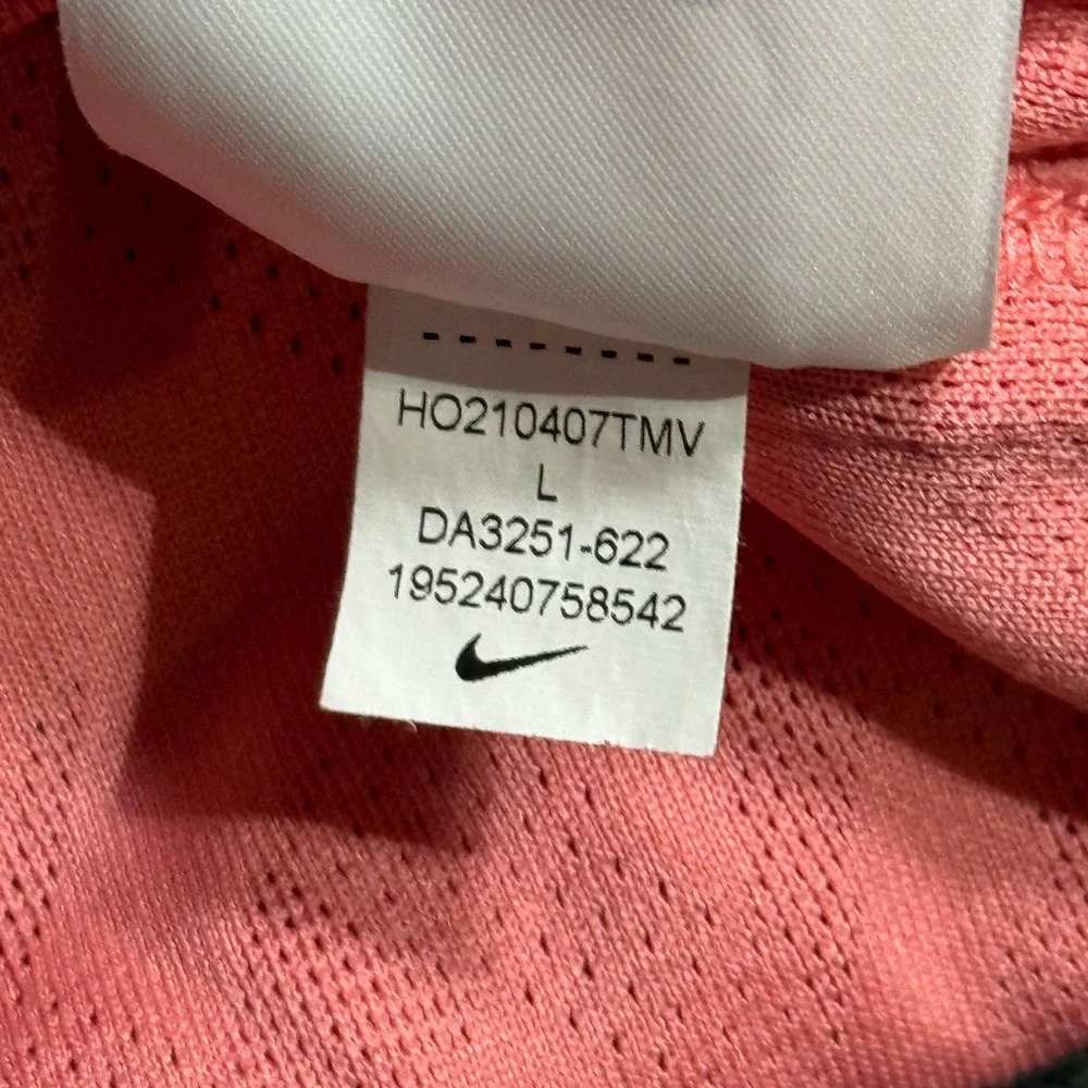Nike Womens Dri-FIT Sleeveless Golf Polo Pink Jacquard Top DA3251-622 Large